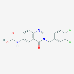 molecular formula C16H11Cl2N3O3 B1513321 3-(3,4-Dichlorobenzyl)-4-oxo-3,4-dihydroquinazolin-6-ylcarbamic acid CAS No. 1071464-68-0