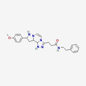 3-[11-(4-methoxyphenyl)-3,4,6,9,10-pentaazatricyclo[7.3.0.0^{2,6}]dodeca-1(12),2,4,7,10-pentaen-5-yl]-N-(2-phenylethyl)propanamide