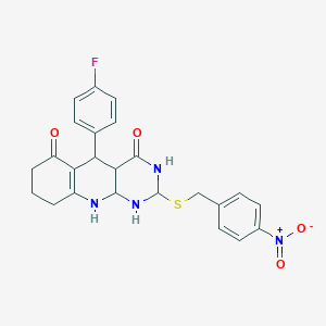 5-(4-fluorophenyl)-2-{[(4-nitrophenyl)methyl]sulfanyl}-3H,4H,5H,6H,7H,8H,9H,10H-pyrimido[4,5-b]quinoline-4,6-dione