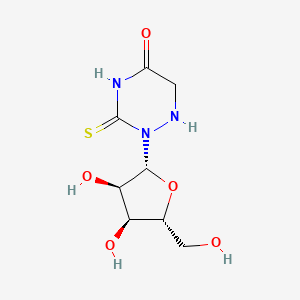 molecular formula C8H13N3O5S B15133247 2-[(2R,3R,4S,5R)-3,4-dihydroxy-5-(hydroxymethyl)oxolan-2-yl]-3-sulfanylidene-1,2,4-triazinan-5-one 