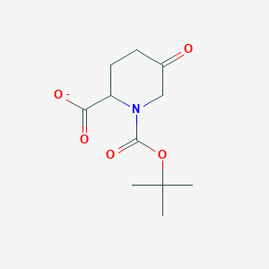 molecular formula C11H16NO5- B15133259 1-[(2-Methylpropan-2-yl)oxycarbonyl]-5-oxopiperidine-2-carboxylate 