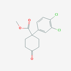 molecular formula C14H14Cl2O3 B1513326 Methyl 1-(3,4-dichlorophenyl)-4-oxocyclohexanecarboxylate CAS No. 1384264-84-9