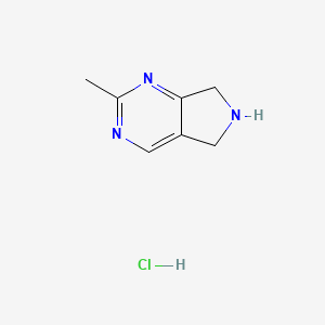 molecular formula C7H10ClN3 B1513329 2-Methyl-6,7-dihydro-5H-pyrrolo[3,4-d]pyrimidine hydrochloride CAS No. 424819-90-9