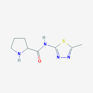 molecular formula C8H12N4OS B15133377 N-(5-methyl-1,3,4-thiadiazol-2-yl)prolinamide 