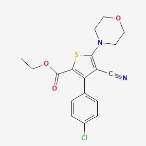 molecular formula C18H17ClN2O3S B15133444 Ethyl 3-(4-chlorophenyl)-4-cyano-5-morpholinothiophene-2-carboxylate CAS No. 1184915-94-3