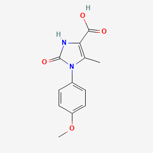 molecular formula C12H12N2O4 B1513345 1-(4-Methoxyphenyl)-5-methyl-2-oxo-2,3-dihydro-1H-imidazole-4-carboxylic acid CAS No. 64559-57-5