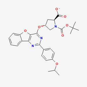 1,2-Pyrrolidinedicarboxylic acid, 4-[[2-[4-(1-methylethoxy)phenyl]benzofuro[3,2-d]pyrimidin-4-yl]oxy]-, 1-(1,1-dimethylethyl) ester, (2S,4R)-