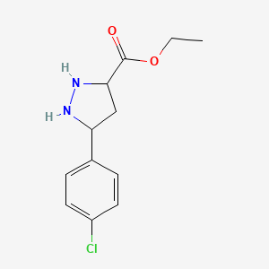 molecular formula C12H15ClN2O2 B15133487 Ethyl 5-(4-chlorophenyl)pyrazolidine-3-carboxylate 