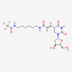 (E)-3-[1-[(2R,4S,5R)-4-hydroxy-5-(hydroxymethyl)oxolan-2-yl]-2,4-dioxo-1,3-diazinan-5-yl]-N-[6-[(2,2,2-trifluoroacetyl)amino]hexyl]prop-2-enamide