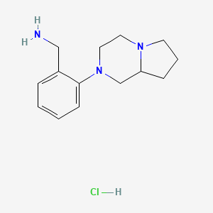 [2-(3,4,6,7,8,8a-hexahydro-1H-pyrrolo[1,2-a]pyrazin-2-yl)phenyl]methanamine;hydrochloride