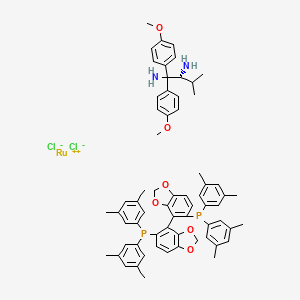 [4-[5-bis(3,5-dimethylphenyl)phosphanyl-1,3-benzodioxol-4-yl]-1,3-benzodioxol-5-yl]-bis(3,5-dimethylphenyl)phosphane;(2R)-1,1-bis(4-methoxyphenyl)-3-methylbutane-1,2-diamine;ruthenium(2+);dichloride