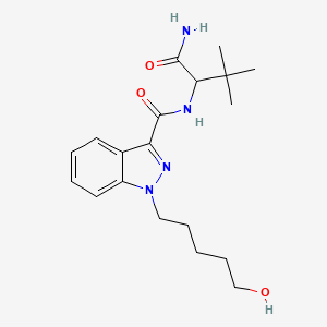 molecular formula C19H28N4O3 B15133719 N-(1-amino-3,3-dimethyl-1-oxobutan-2-yl)-1-(5-hydroxypentyl)-1H-indazole-3-carboxamide CAS No. 2748161-03-5