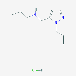 molecular formula C10H20ClN3 B15133720 N-[(2-propylpyrazol-3-yl)methyl]propan-1-amine;hydrochloride CAS No. 1856064-66-8