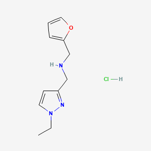 molecular formula C11H16ClN3O B15133751 1-(1-ethyl-1H-pyrazol-3-yl)-N-(2-furylmethyl)methanamine CAS No. 1856077-47-8