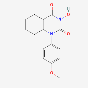 molecular formula C15H18N2O4 B15133764 3-Hydroxy-1-(4-methoxyphenyl)-4a,5,6,7,8,8a-hexahydroquinazoline-2,4-dione 