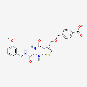 4-[[2-[(3-methoxyphenyl)methylcarbamoyl]-4-oxo-2,3,4a,7a-tetrahydro-1H-thieno[2,3-d]pyrimidin-5-yl]methoxymethyl]benzoic acid