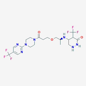 5-[[(2S)-1-[3-oxo-3-[4-[5-(trifluoromethyl)pyrimidin-2-yl]piperazin-1-yl]propoxy]propan-2-yl]amino]-4-(trifluoromethyl)diazinan-3-one