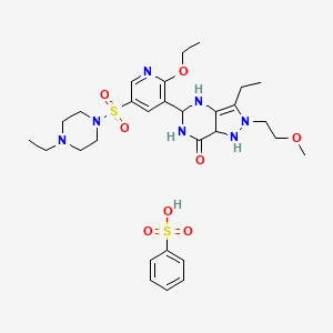 benzenesulfonic acid;5-[2-ethoxy-5-(4-ethylpiperazin-1-yl)sulfonylpyridin-3-yl]-3-ethyl-2-(2-methoxyethyl)-4,5,6,7a-tetrahydro-1H-pyrazolo[4,3-d]pyrimidin-7-one