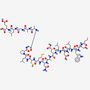 butanoyl-DL-Ser-DL-Trp-DL-Leu-DL-Asp-DL-Leu-DL-Glu-DL-Ala-DL-Asn-DL-Met-DL-Cys-DL-Leu-DL-Pro-Gly-DL-Ala-DL-Ala-Gly-DL-Leu-DL-Glu-OH