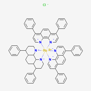 molecular formula C72H60ClN6Ru+ B15134055 4,7-Diphenyl-2,3,4,4a,5,6,6a,7,8,9,10a,10b-dodecahydro-1,10-phenanthroline-1,10-diide;4,7-diphenyl-1,10-phenanthroline-1,10-diide;ruthenium(8+);chloride 