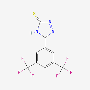 molecular formula C10H5F6N3S B15134062 5-[3,5-Bis(trifluoromethyl)phenyl]-4,5-dihydro-1,2,4-triazole-3-thione 