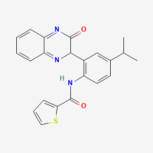 molecular formula C22H19N3O2S B15134089 N-[2-(3-oxo-2H-quinoxalin-2-yl)-4-propan-2-ylphenyl]thiophene-2-carboxamide 