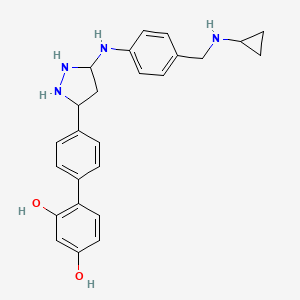 4-[4-[5-[4-[(Cyclopropylamino)methyl]anilino]pyrazolidin-3-yl]phenyl]benzene-1,3-diol