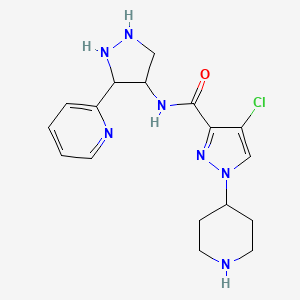 4-chloro-1-piperidin-4-yl-N-(3-pyridin-2-ylpyrazolidin-4-yl)pyrazole-3-carboxamide