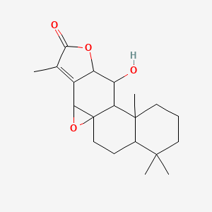 molecular formula C20H28O4 B1513412 9-Hydroxy-5,11,15,15-tetramethyl-2,7-dioxapentacyclo[8.8.0.01,3.04,8.011,16]octadec-4-en-6-one CAS No. 212563-72-9