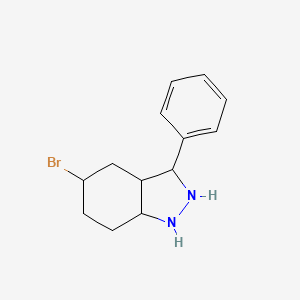 molecular formula C13H17BrN2 B15134143 5-bromo-3-phenyl-2,3,3a,4,5,6,7,7a-octahydro-1H-indazole 