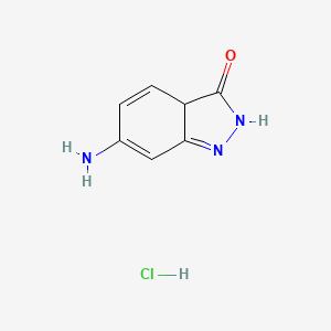 molecular formula C7H8ClN3O B15134171 6-Amino-2,3a-dihydroindazol-3-one;hydrochloride 