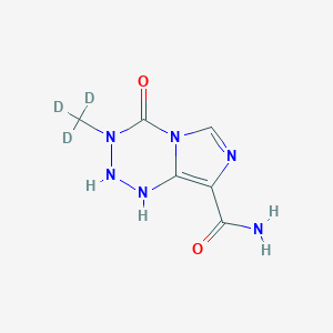 molecular formula C6H8N6O2 B15134193 4-Oxo-3-(trideuteriomethyl)-1,2-dihydroimidazo[5,1-d][1,2,3,5]tetrazine-8-carboxamide 