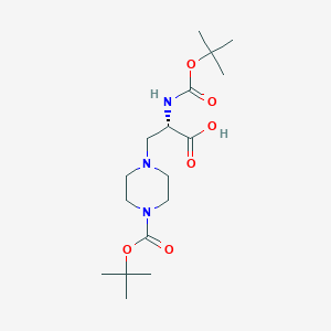 molecular formula C17H31N3O6 B1513420 N-(tert-Butoxycarbonyl)-3-[4-(tert-butoxycarbonyl)piperazin-1-yl]-L-alanine CAS No. 1334509-91-9