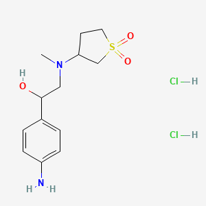 molecular formula C13H22Cl2N2O3S B15134203 3-{[2-(4-Aminophenyl)-2-hydroxyethyl](methyl)amino}-1lambda6-thiolane-1,1-dione dihydrochloride 