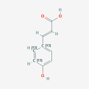 molecular formula C9H8O3 B1513428 (E)-3-(4-Hydroxy(1,5,6-13C3)cyclohexa-1,3,5-trien-1-yl)prop-2-enoic acid CAS No. 1255644-51-9