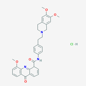 N-[4-[2-(6,7-dimethoxy-3,4-dihydro-1H-isoquinolin-2-yl)ethyl]phenyl]-5-methoxy-9-oxo-4H-acridine-4-carboxamide;hydrochloride