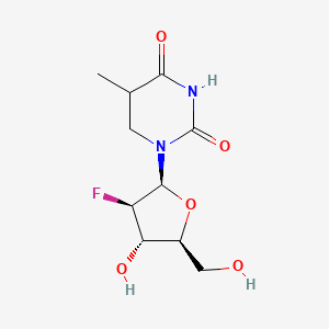 molecular formula C10H15FN2O5 B15134329 1-[(2S,3R,4S,5S)-3-fluoro-4-hydroxy-5-(hydroxymethyl)oxolan-2-yl]-5-methyl-1,3-diazinane-2,4-dione 