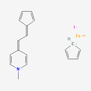 molecular formula C18H18FeIN B1513433 Cyclopenta-1,3-diene;4-(2-cyclopenta-2,4-dien-1-ylideneethylidene)-1-methylpyridine;iron(2+);iodide CAS No. 33197-77-2