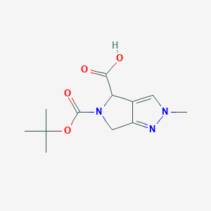 5-[(tert-butoxy)carbonyl]-2-methyl-2H,4H,5H,6H-pyrrolo[3,4-c]pyrazole-4-carboxylic acid