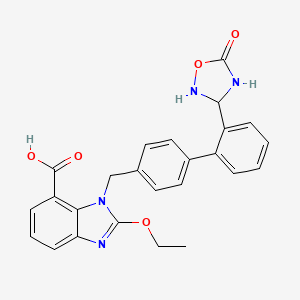 molecular formula C25H22N4O5 B15134362 2-Ethoxy-3-[[4-[2-(5-oxo-1,2,4-oxadiazolidin-3-yl)phenyl]phenyl]methyl]benzimidazole-4-carboxylic acid 