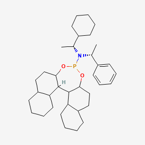 molecular formula C36H56NO2P B15134375 N-[(1R)-1-cyclohexylethyl]-N-[(1R)-1-phenylethyl]-12,14-dioxa-13-phosphapentacyclo[13.8.0.02,11.03,8.018,23]tricosan-13-amine 