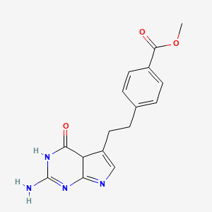 molecular formula C16H16N4O3 B15134380 Methyl 4-[2-(2-amino-4-oxo-3,4a-dihydropyrrolo[2,3-d]pyrimidin-5-yl)ethyl]benzoate 