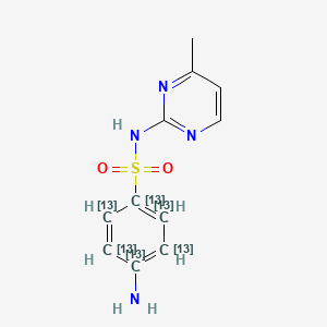 molecular formula C11H12N4O2S B1513439 4-氨基-N-(4-甲基嘧啶-2-基)(1,2,3,4,5,6-13C6)环己-1,3,5-三烯-1-磺酰胺 CAS No. 1196157-80-8