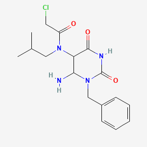 N-(6-amino-1-benzyl-2,4-dioxo-1,3-diazinan-5-yl)-2-chloro-N-(2-methylpropyl)acetamide