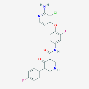 N-[4-(2-amino-3-chloropyridin-4-yl)oxy-3-fluorophenyl]-5-(4-fluorophenyl)-4-oxopiperidine-3-carboxamide