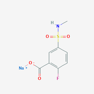 molecular formula C8H7FNNaO4S B15134462 Sodium 2-fluoro-5-(methylsulfamoyl)benzoate 