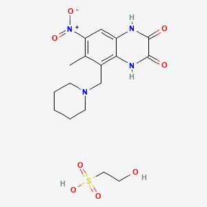molecular formula C17H24N4O8S B1513447 2-Hydroxyethanesulfonic acid;6-methyl-7-nitro-5-(piperidin-1-ylmethyl)-1,4-dihydroquinoxaline-2,3-dione CAS No. 1262769-92-5