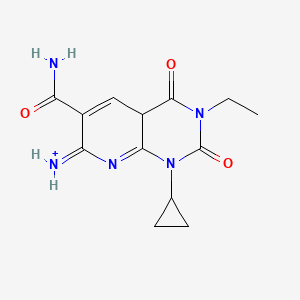 (6-carbamoyl-1-cyclopropyl-3-ethyl-2,4-dioxo-4aH-pyrido[2,3-d]pyrimidin-7-ylidene)azanium