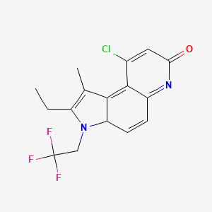 9-chloro-2-ethyl-1-methyl-3-(2,2,2-trifluoroethyl)-3aH-pyrrolo[3,2-f]quinolin-7-one