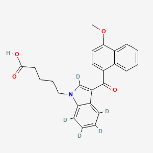 molecular formula C25H23NO4 B15134539 5-(3-(4-methoxy-1-naphthoyl)-1H-indol-1-yl-2,4,5,6,7-d5)-pentanoicacid 